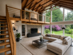 KI Beispielbild Wohnzimmer - Freistehendes Architektenhaus mit Indoor-Pool auf großzügigem Parkgrundstück